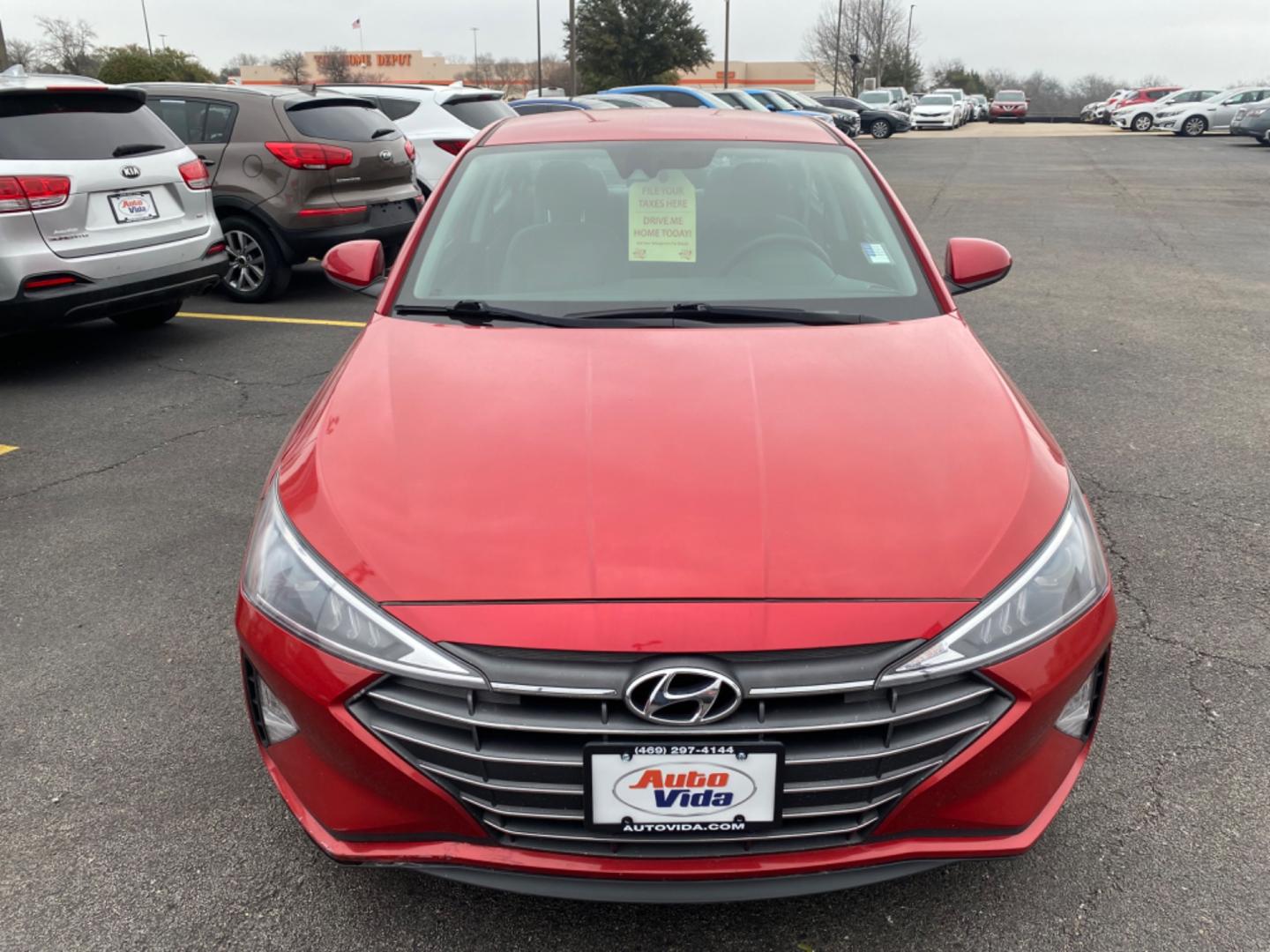 2020 RED Hyundai Elantra Limited (5NPD84LF4LH) with an 1.8L L4 DOHC 16V engine, 6A transmission, located at 420 I-35E, Lancaster, TX, 75146, (469) 297-4144, 32.593929, -96.823685 - Photo#1